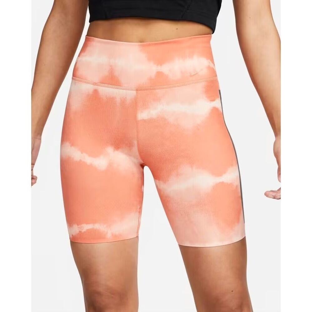 NWT Nike One Training Shorts XS | Mid-Rise Orange Tie Dye Biker Running